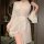 Elegant white silk-look lace robe with delicate floral patterns, perfect for women seeking sexy yet sophisticated sleepwear o...