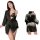 Sexy elegant black silk-look lace robe with delicate lace detailing, perfect for women seeking stylish sleepwear or bathrobe ...