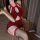 Sultry lace cheongsam lingerie set featuring sheer seductive design, hookless bra and panty combination perfect for small bus...