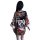 Black floral kimono robe with white bow back detail - suoqing japanese-style sexy lingerie for nightclub stage performances.