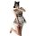 A person wearing a plaid maid costume dress with lace details, posing playfully while holding a phone. perfect for date night...