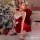 Velvet red christmas lingerie set with reindeer antlers, perfect for new year, halloween, and date nights.