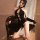 Vintage chinese-style lingerie set - high-slit cheongsam sleepwear with deep v neck & sheer tease, retro -inspired nightgown