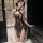 Vintage chinese qipao lingerie - sheer cloud brocade silk sleepwear with butterfly knot, elegant erotic nightwear