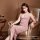 Womens sexy lace sheer nightgown set - transparent mesh sleep dress with adjustable straps, elegantly displayed on a luxuriou...