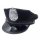 Black police-style cap with shiny badge, part of womens sexy police officer costume for role play.