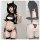Womens sexy pvc devil cosplay costume with horns, cutout top, and thong lingerie set for anime roleplay.