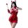 Sexy lace dress with devil horns and santa hat, perfect for holiday cosplay and new year party outfits.