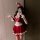 Sexy cherry-themed new year lingerie set featuring a festive santa hat, cute split skirt, and open-crotch design perfect for ...
