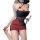 Seductive sheer lace sleep dress featuring rose accents, bodycon fit, perfect for a glamorous night.
