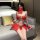 New year red sensual lingerie set - exotic dance-inspired chinese vogue split style empress wu outfit for couples, featuring ...