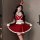 Sexy cherry-themed lingerie set featuring a festive santa outfit with red and white colors, perfect for live streamers.