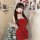 Sexy red sequined bodysuit with sparkles, perfect for christmas bunny girl outfits. ideal as seductive sleepwear or festive a...
