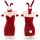 Sexy red glitter bodysuit with bunny ears and tail, perfect for christmas-themed sleepwear or festive outfits.