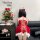 Sexy christmas lingerie set featuring a bare-back bra top with lace-up design and festive red bottoms, perfect for new years ...