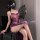 Seductive yiyue sexy lace sheer slip dress with side slit - no-remove design for women, perfect for nighttime elegance
